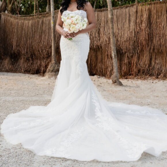 Sophia Tolli Strapless Bridal Gown with Floral Lace - Malibu - Picture 5 of 13